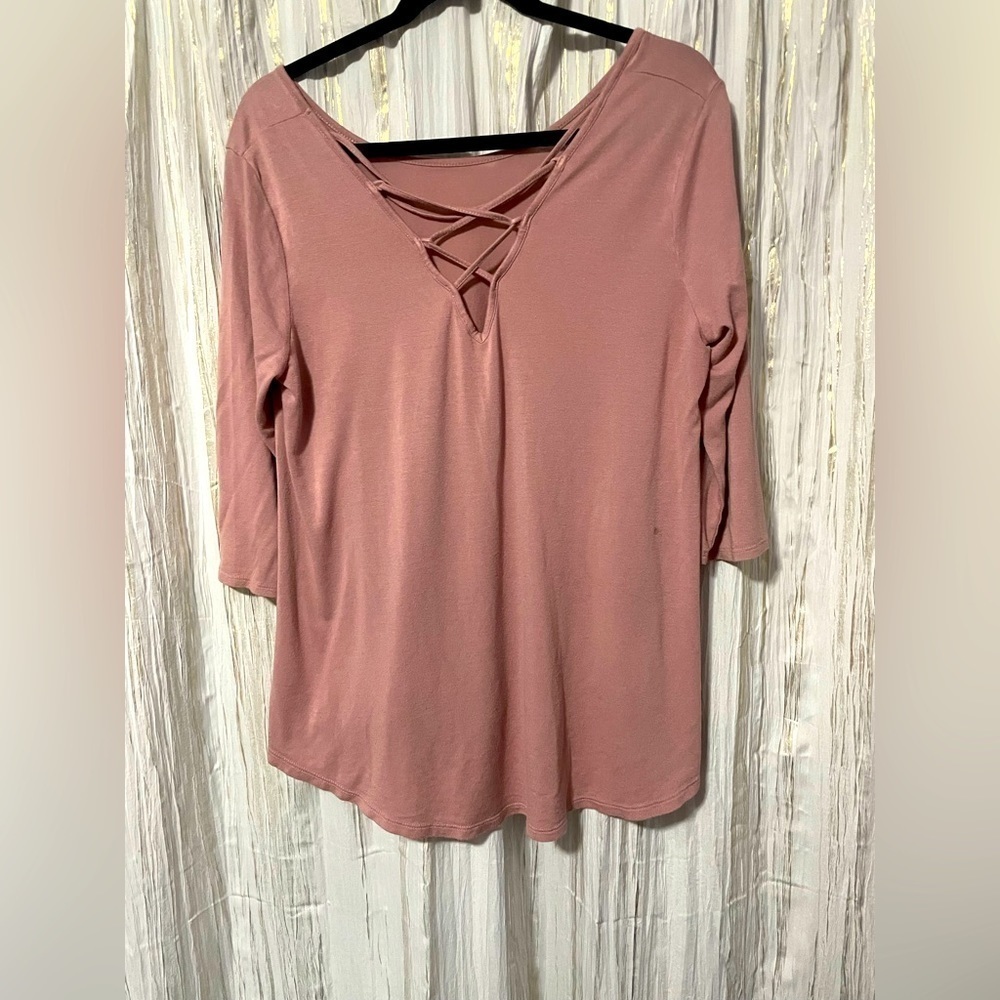 Crisscross V Neck Top